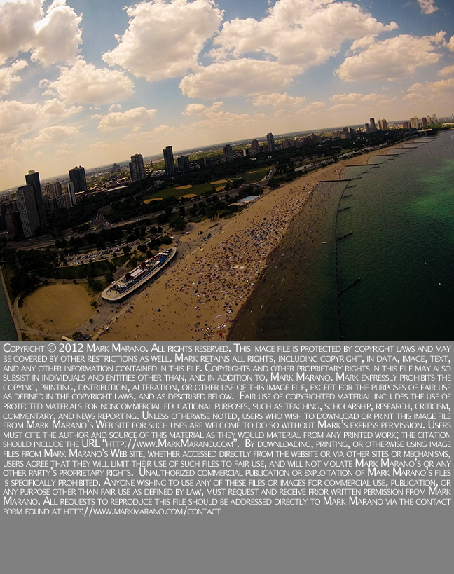 <p>kite flying above north avenue beach in chicago with gopro hd hero2 camera on a late spring day just before summer</p> | 