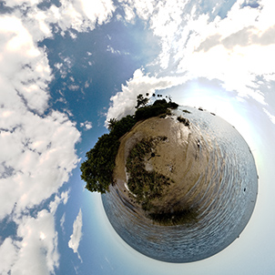 little planet in motion, little planet time-lapse movie, stereographic projection film, stereographic projection in motion